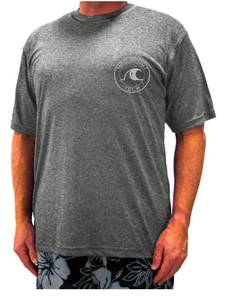 lot 18294 image: H2O Sport Tech Swim Shirt - Short Sleeve Dark Heather Gray 4XLT #753F