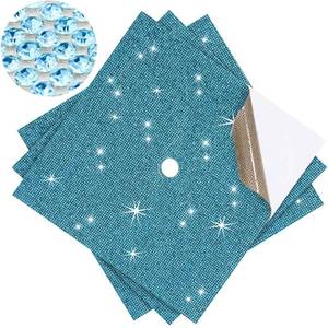lot 18300 image: MotiMind 3 Sheets Construction Paper for Graduation Cap Decoration Bling Rhinestone Colorful Self-Adhesive Cardstock Grad Cap for Photo DIY Graduation Hat Topper Party Decoration(Lake Blue Color)