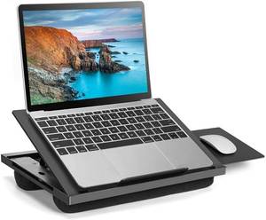 lot 19162 image: HUANUO Adjustable Lap Desk Fits Up to 15.6 Inch Laptops- with 6 Adjustable Angles, Detachable Mouse Tray, and Dual Cushions Laptop Stand for Car Laptop Desk, Work Table, Lap Drawing Desk on Sofa or Bed