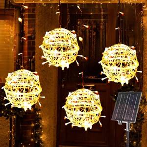 lot 19172 image: WISEgham Christmas Solar String Lights Outdoor, 5Pc 200LED, Warm White