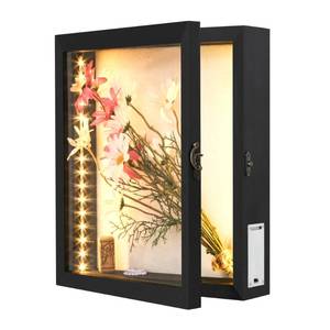 lot 19178 image: simpdecor LED Shadow Box Frame 28x30cm Wine Cork Holder Display Case with Lights Memory Box for Keepsakes Memorabilia Awards Bouquet Photos Black