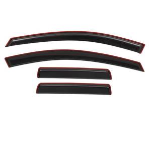 lot 19221 image: Lightronic Extra Durable Clip-on in-Channel Auto Vent Window Visor, Fits 2019-2026 Chevrolet Silverado and GMC Sierra 1500 Double Cab, UV-Protect Rain Guard, Original Wind Deflector, Dark Smoke, 4-Pcs