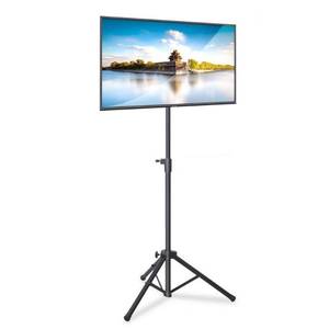 lot 19236 image: Pyle Foldable Portable Adjustable Height Steel Tripod Flatscreen TV Stand  Black