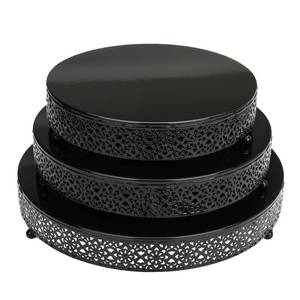 lot 19240 image: 3 Piece Cake Stands Set 16ftft 14ftft 12ftft Round Metal Cake Stands Cupcake Stand Riser Pastry Candy Display Plate for Dessert Table Wedding Event Birthday Anniversary Party (Black)