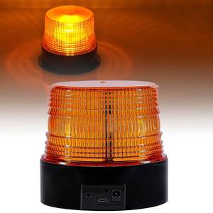 lot 20033 image: Magnetic Cordless Beacon Light,Amber Rechargeable Strobe Lights for Trucks,Portable Flashing Emergency Safety Warning Light for Postal Construction Vehicles Snowplow Golf Carts,DayNight Visibility