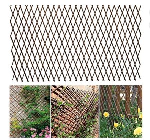 lot 5378 image: Helprise Expandable Willow Lattice Garden Yard Fence 36x92 Inch 2PC