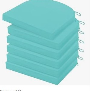 lot 5383 image: Outdoor Chair Cushions Set of 6, Water Resistant Patio Chair Cushions