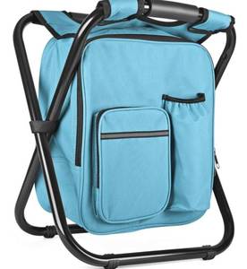 lot 5391 image: Kikerike Folding Stool Backpack Sky Blue