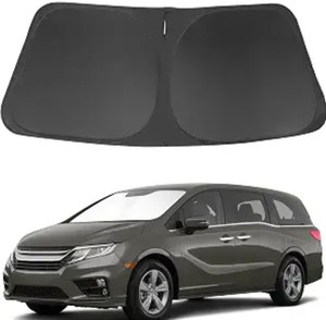 lot 13656 image: Windshield Sun Shade Custome Fit 2018-2024 2025 2026 Honda Odyssey Accessories LX,EX,EX-L,Touring,Elite Minivan Foldable Window Sunshade Protector Blocks Sun Rays and Heat