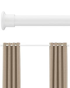 lot 3409 image: Tension Curtain Rod by EZFurni, 42-123 Inches, Heavy Duty Tension Rods for Windows, Adjustable Spring Loaded Curtain Rods No Drilling, Renter Friendly, Hold Up Blackout Curtains and Non Slip, White