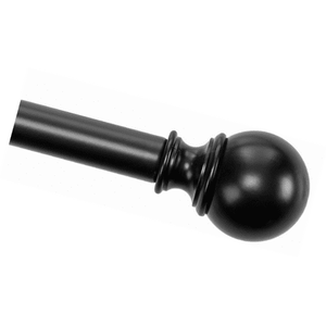 lot 3410 image: AmazonBasics 1 Curtain Rod with Round Finials, 36 to 72, Black