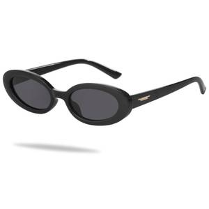 lot 4081 image: Kursan Retro Small Oval Sunglasses for Women with Thin Face Narrow Style (Bright BlackBlack)