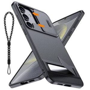 lot 4106 image: oupeigar for Samsung Galaxy s24 Plus Case with Kickstand & Slide Camera Cover, Military-Grade Silicone Shockproof Drop Protection, Slim Phone Case for Galaxy s24 Plus 5G 6.7 Inch 2024(Black)