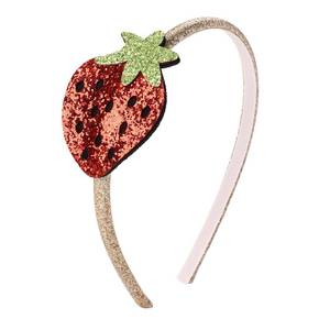 lot 4111 image: ZOONAI Glitter Cherry Headband Women Girls, Cute No Slip Hairband Elastic Party Headwear Hair Accessories (Stawberry)