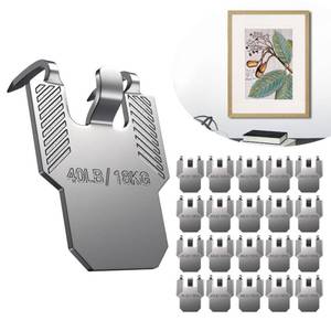 lot 4112 image: JXYT 20 Pack Claw Picture Hangers for Drywall - 40lb No Damage Heavy Duty Picture Hanging Hooks for Wall Art, Mirror, Photo, Poster & Frame - Nail-Free Hardware Kit for Home Office Decor