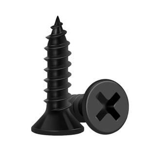 lot 4148 image: Wood Screws 58 Inch, 100 PCS FIXLINK Premium Flat Head Phillips Black Wood Screws, Self Tapping Electrophoresis Used in Indoor Furniture, Woodworking (#6 x 58)