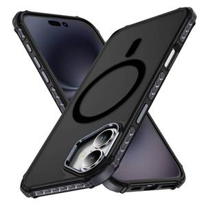 lot 4159 image: PinLiSheng Magnetic for iPhone 16 Case Anti-Fingerprint Compatible with Magsafe Military Grade Protection Shockproof Slim Translucent Matte Phone Case - Black