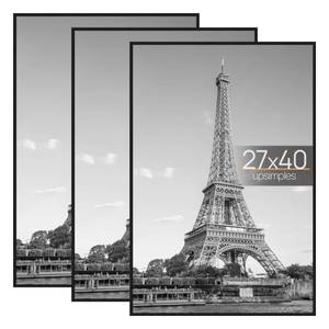 lot 5406 image: upsimples 27x40 in Poster Frame Black 3 Pack, Scratch-Proof Picture Frames 27 x 40 for Photo Gallery - Slide-In Strips, Horizontal or Vertical Wall Mounting