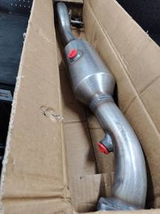 lot 5425 image: Exhaust Pipe Assembly with Catalytic Converter Section and Mounting Hardware