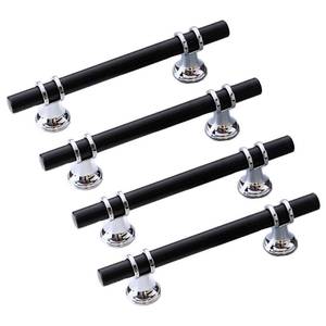 lot 6044 image: JSBWSFA 4PCS Modern Cabinet Pulls for Dresser, Drawer Cabinet Pulls Doorknob Bathroom Wardrobe Hardware Aluminum Handles for Kitchen Bedroom Hardware (Black Silver 128mm)