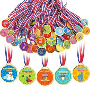 lot 6083 image: Loetere 60 Pcs Funny Employee Appreciation Awards Gifts Bulk Gold Plastic Award Ribbon Medals for Employee Coworker Staff Teacher Nurse Office Team Sports Meeting Party Gift