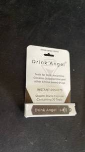 lot 10452 image: Drink Angel Stealth Black Capsule Drug Test Kit 10 Tests