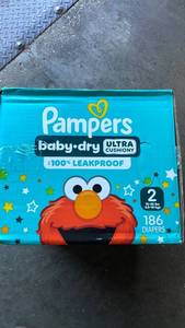 lot 11505 image: Pampers Baby-Dry Ultra Cushiony Size 2 10-22 lbs 186 Diapers
