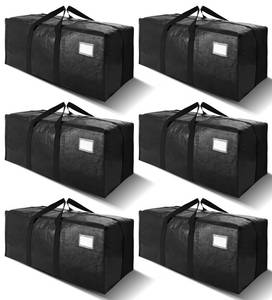lot 11511 image: VELVETSURE Heavy Duty Extra Large Moving Bags WBackpack Straps - Strong Handles & Zippers, Storage Totes For Space Saving, Fold Flat, Alternative to Moving Box and Storage Bin (Set of 6, Black)