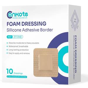 lot 12055 image: Conkote Sacral Silicone Foam Dressing 7����x 7����, Bed Sore Treatment Bandage for Sacrum, Box of 5 Dressings