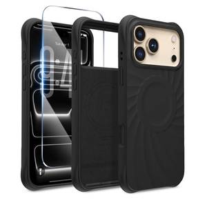 lot 12058 image: HSAOHD Magnetic for iPhone 17 Pro Case 6.3, Compatible with MagSafe, Integrated Silicone Camera Control Cover Screen Protector, 2X MIL-STD Drop Protection Case for iPhone 17 Pro, Black
