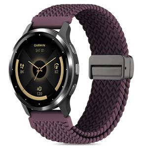 lot 12069 image: Folavii 22mm Magnetic Braided Nylon Band Compatible With Garmin Venu 3 Watch BandVenu 4 45mmVenu 2Vivoactive 4, Quick Release Stretchy Strap Replacement for Forerunner 265255570-47mm