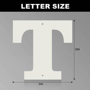 lot 12081 image: 5 Inch White Metal Letters, Modern Metal House Address Letters and Numbers for Outside Signs, Outdoor Mailbox Numbers, for Door, Apartment, Office, Home Use(Letter T)
