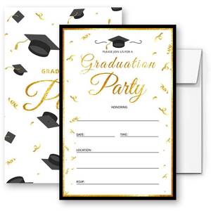 lot 12093 image: LoaHak Graduation invitations blue with envelopes Grad Celebration Announcement Cards 20 Pack (003) (GRAD(078))