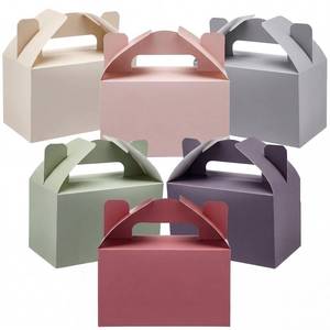 lot 12102 image: Novabright 24 Pcs Morandi Gable Boxes for Party Favors Neutral Color Paper Treat Boxes Gift Candy Goodie Box for Morandi Baby Shower Birthday Wedding Spring Easter 6 x 3.5 x 3 Inches