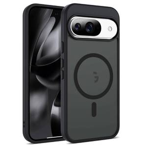 lot 12106 image: XIEWE Compatible with Google Pixel 9 Case & Google Pixel 9 Pro Case with Magnetic Compatible with Mag-Safe Slim Translucent Matte Phone Cases with Anti-Fingerprint Tech, Black