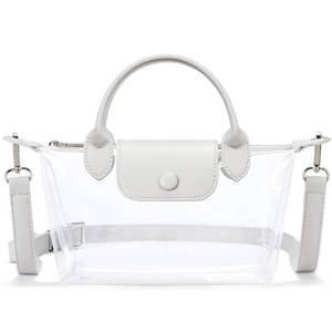 lot 12107 image: BOSTANTEN Clear Bag for Stadium Approved Small Crossbody Purse Handbags for Concerts Sports Events Light Grey