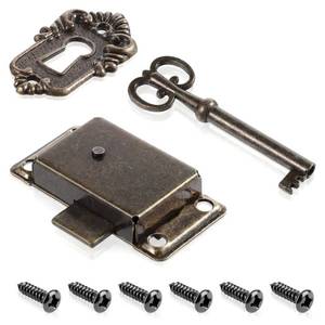 lot 12108 image: Cabinet Locks with Keys Vintage Desk Locks for Drawers with Key Antique Bronze Keys for Furniture, Cupboard, Desk, Chest, Drawer and Wooden Boxes
