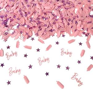 lot 12129 image: WEIKA Pink Baby Shower Decorations, Baby Shower Confetti Metallic Foil Confetti Decorations for Party Decorations for Gilrs Women, DIY Arts and Crafting