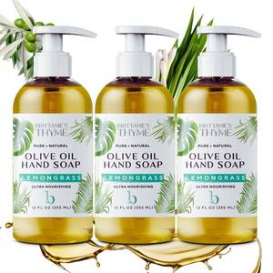 lot 14294 image: Brittanie��s Pure Castile Liquid Soap Refill, Lemongrass, 12 Ounce 3 Pack  Dish Soap, Hair & Body, Home, Gentle and Pure, Made with Natural Luxurious Oils, Vegan & Gluten Free Non-GMO