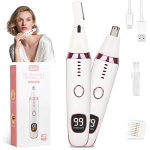 lot 14352 image: Mendaping Nose and Ear Hair Trimmer for Women Men,2 in 1 LED Display Eyebrow Hair Trimmer with USB Rechargeable,2026 Portble Waterproof Facial Hair Removal with Dual-Edge Blades for Travel