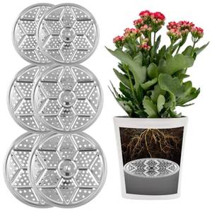 lot 14364 image: 6 Pack Round Planter Insert, 9.41112.5-Inch Planter Inserts with Drainage Holes Stainless Steel Plant Risers for Inside Pots for Tall or Short Planters Use Less Potting Soil Indoor & Outdoor
