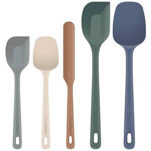 lot 14391 image: Addyno 5-Piece Silicone Spatula Set for Baking, 446°F Heat Resistant Non-Stick Cooking Utensils, BPA-Free Food Grade Silicone Scrapers, Non-Scratch Flexible & Dishwasher Safe, Neutral