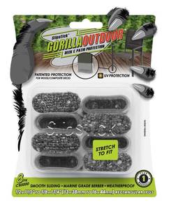 lot 14395 image: Slipstick GorillaOutdoor Berber Furniture Feet Pads with Clear Sleeve Sock (8 Pack) Weatherproof Outdoor Furniture Sliders for Medium Rectangular Legs