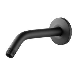 lot 14432 image: OFFO Shower Arm with Flange, 6 in Wall Mount Replacement Angle Shower Head Arm Wall-Mounted For Fixed Shower Head & Handheld Showerhead, Matte Black