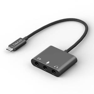 lot 14437 image: Cubilux USB C to 3.5mm Adapter for Live StreamingRecording, USB C to TRRS Microphone Splitter for Laptop, Recording Adapter with Line-in & Mic-in & 3.5 Headphone Out-Suitable for LaptopPC