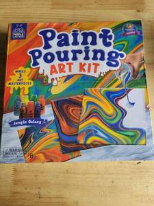 lot 19283 image: Purple Ladybug Paint Pouring Art Kit Jungle Galaxy Makes 3 Masterpieces