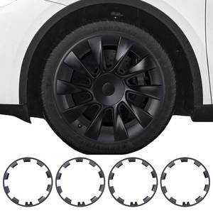 lot 19326 image: Wheel Rim Protector for Tesla Model Y 20 Inch Induction Wheels All-in-one Car Tire Trim Rings Rim Case Hubcaps Wheel Cover 2020-2024 Model Y Accessories