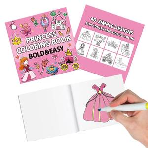 lot 20148 image: Fyeoxle 1Pack Princess Coloring Books 8.3x8.3 40 Sheets Coloring Books Simple Stress Anxiety Relief Thick Paper No Bleeding Color Booklets for Adult Rewards Prizes Party Supplies