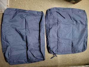 lot 20152 image: Navy Blue Outdoor Cushion Covers Approx.  22 x 24 inch
