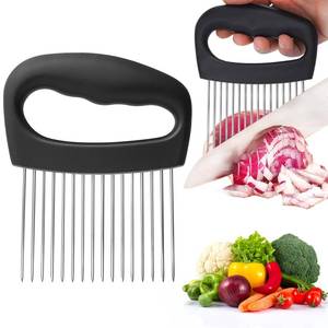 lot 20168 image: Suuker Extra-Large Onion Holder for Slicing, Onion Chopper Vegetable Cutter, Large Tomato Slicer with 16 Long Needles, Stainless Steel Meat Tenderizer Tool, Food Slicer Guide Kitchen Gadgets